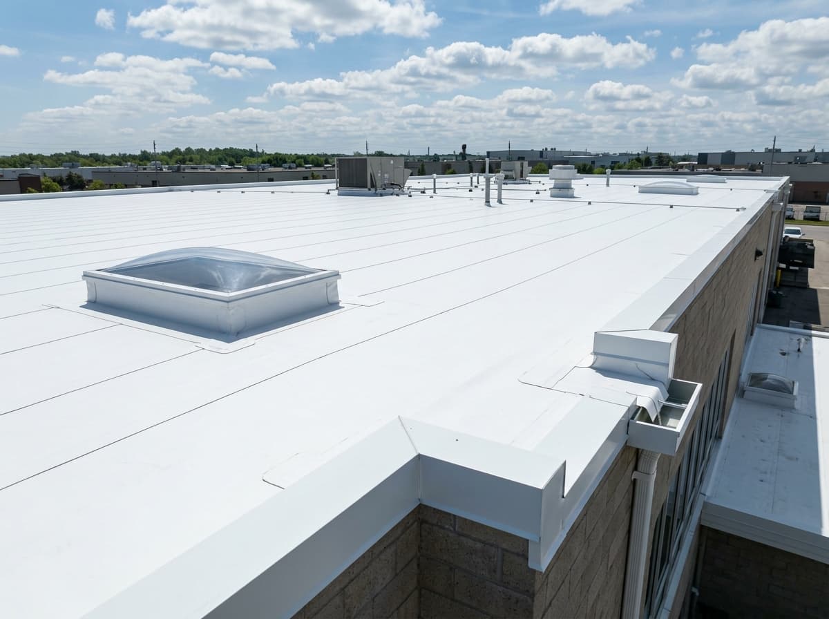 Commercial White TPO Flat Roof & Parapets
